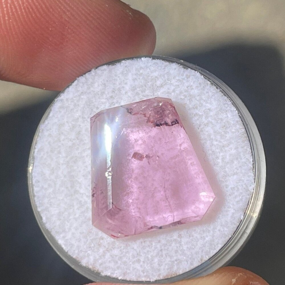 75 Ct Himalaya Mine Pink Tourmaline Custom Cut Shield